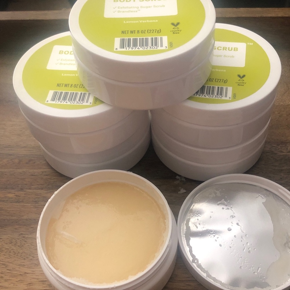 Case of 6 Brandless Salt and Sugar Exfoliating Body Scrub Lemon Verbena 8oz